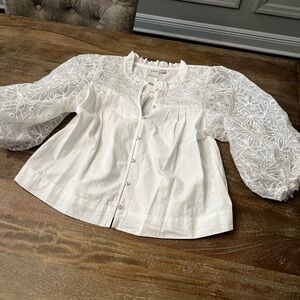 Maeve Ivory Lace Sleeve Blouse